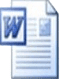 Microsoft word icon on a white background with a W